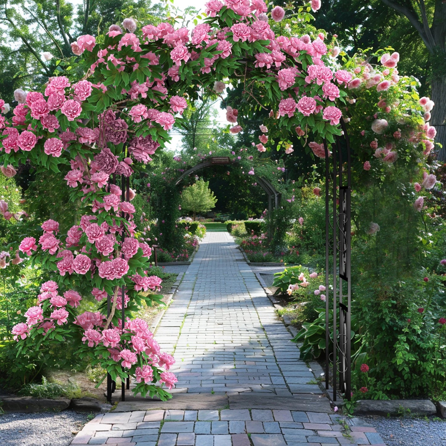 Heavy Duty Metal Garden Arbor Frame Trellis for Climbing Plants