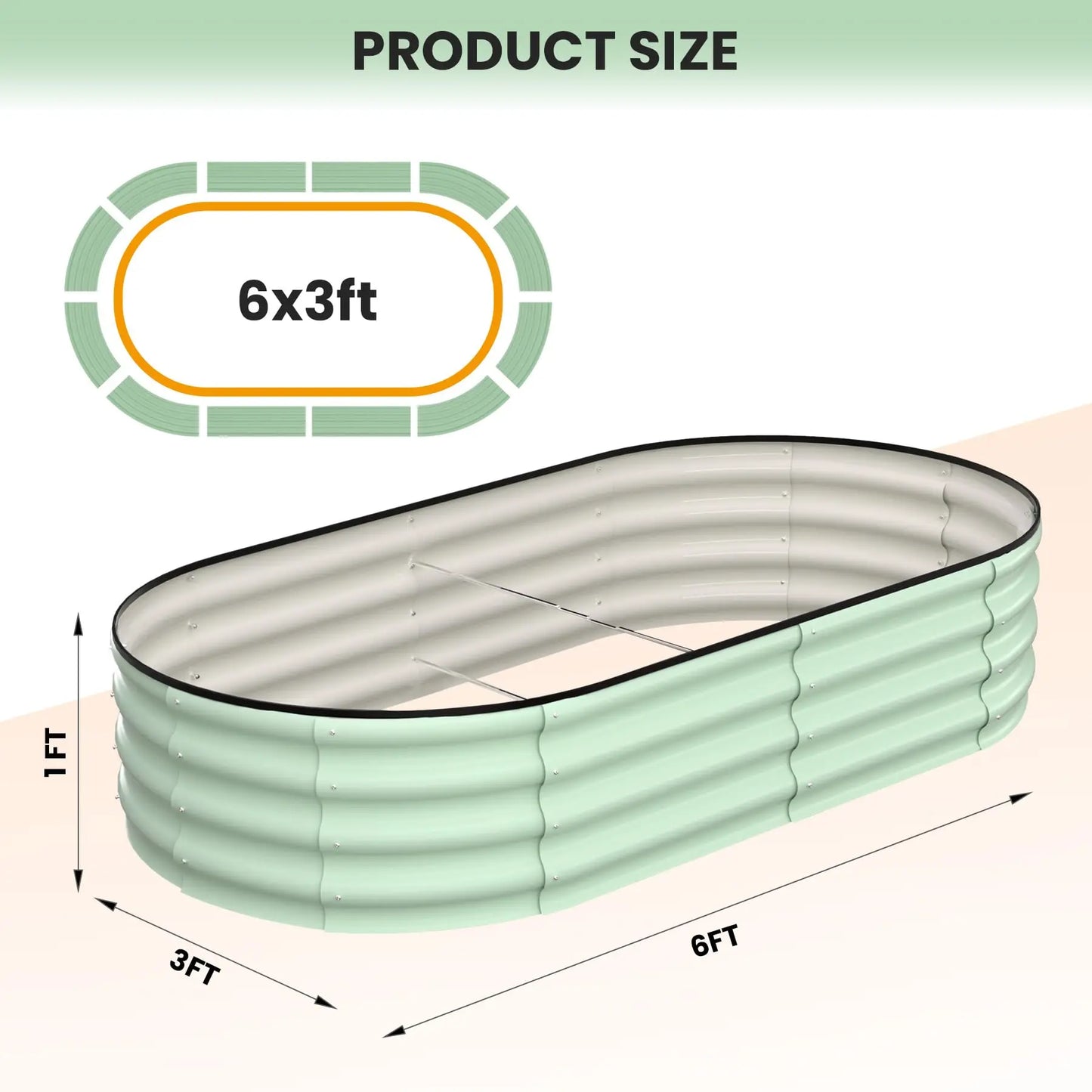 HiMISS Galvanized Steel Raised Garden Bed Two Pack Open Base
