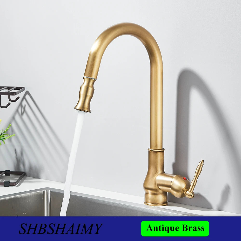 SHBSHAIMY Kitchen Faucet Pull Out 360 Degree Swivel Hot Cold