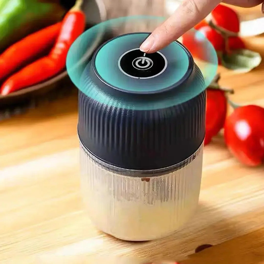 Cordless Electric Garlic Chopper With Four Sharp Blades 300ML Capacity