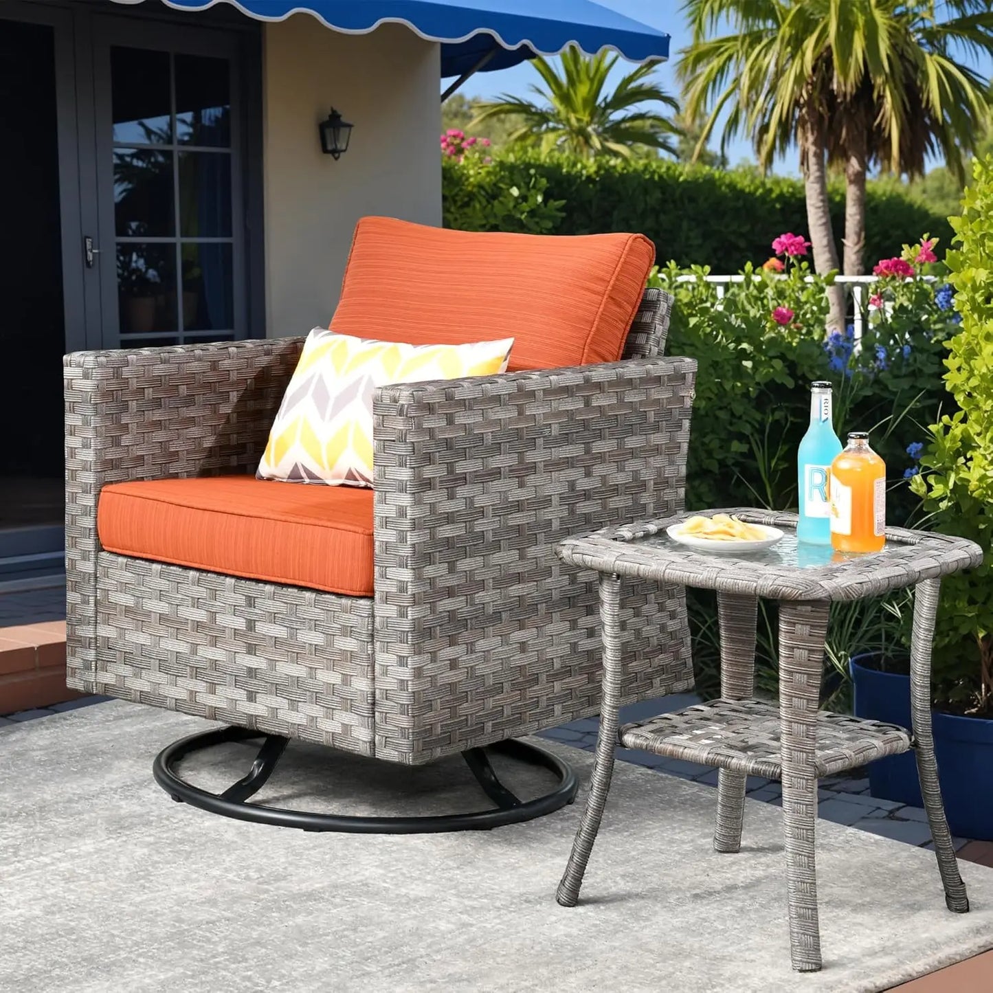 Angduo Outdoor Wicker Sectional Furniture Set All Weather