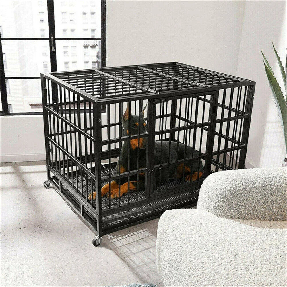 BORWARTH Heavy Duty Dog Crate Tear Resistant Metal Kennel