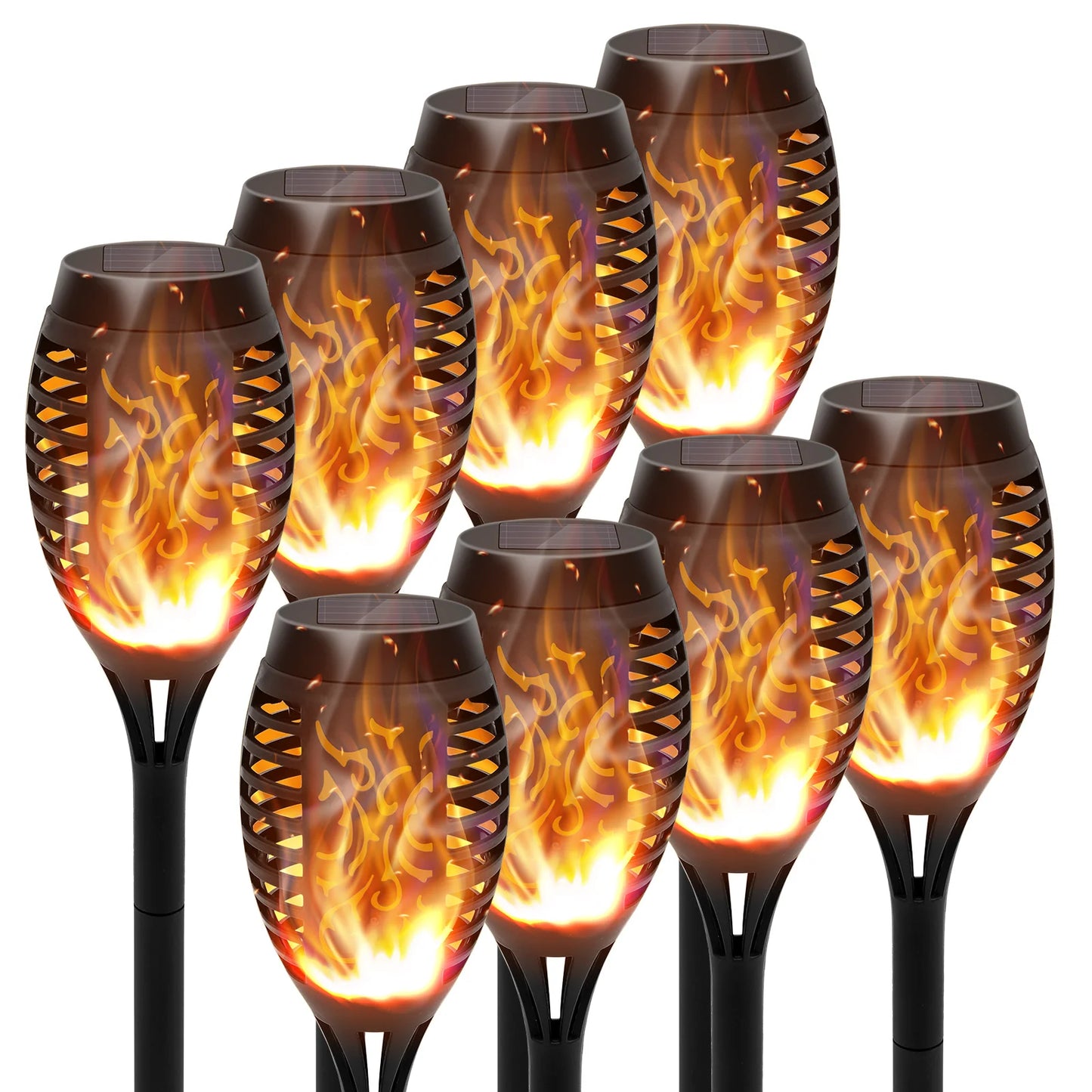Solar Lights Outdoor LED 4/6/812Pcs Solar Torch Lights with Flickering Flame Waterproof Garden Decoration Lawn Path Yard Patio