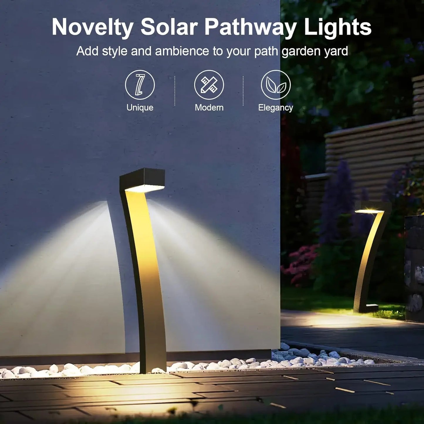 KPSTEK Solar Outdoor Lights 6 Pack Pathway Yard Garden