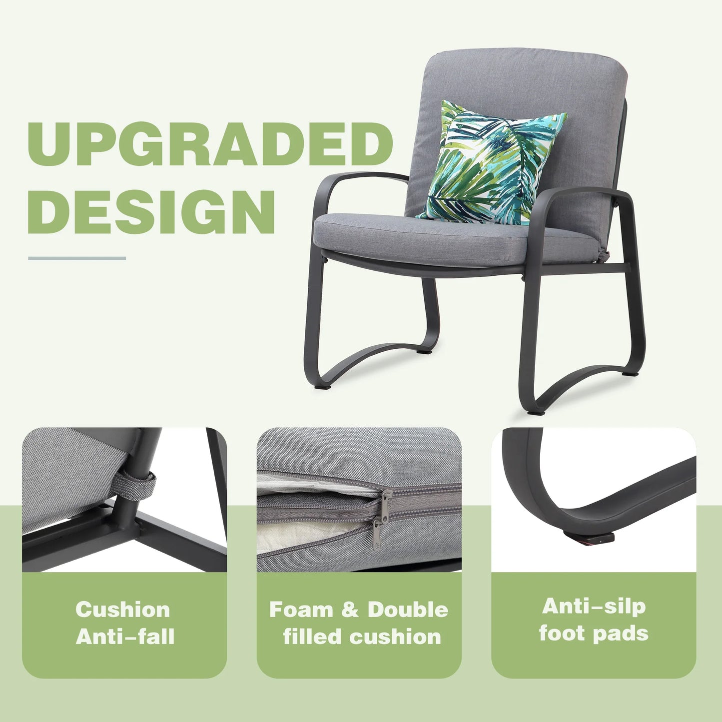 Naga Bahna 3 Piece Rocking Bistro Set Wicker Patio Outdoor