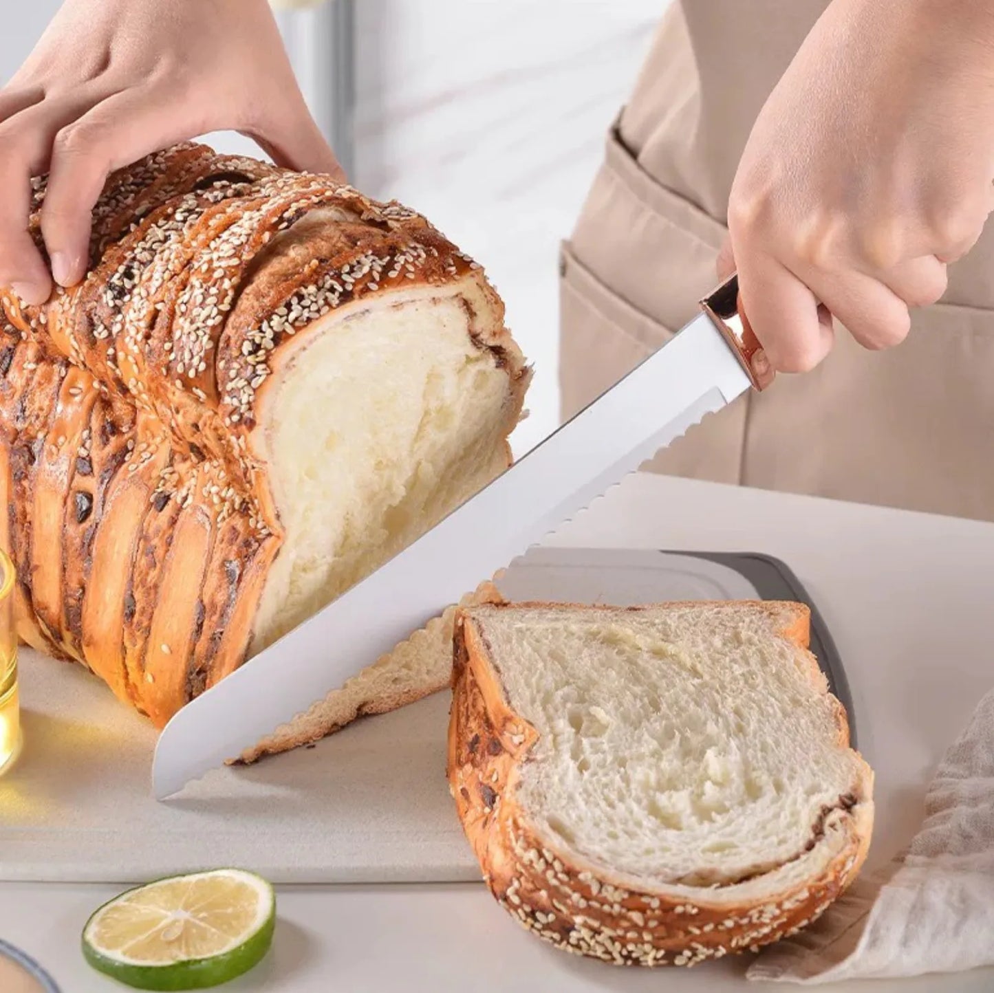 High Carbon Stainless Steel Kitchen Knife Set With Knife Holder
