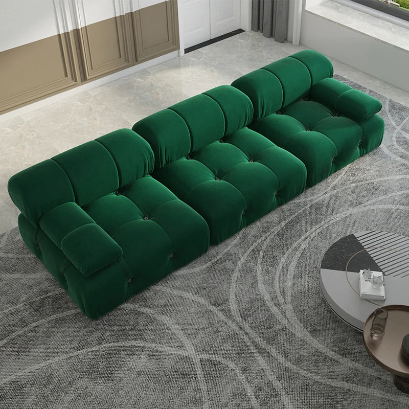 Sdorens Minimalist Velvet Modular Sectional Sofa Set 3 Seats