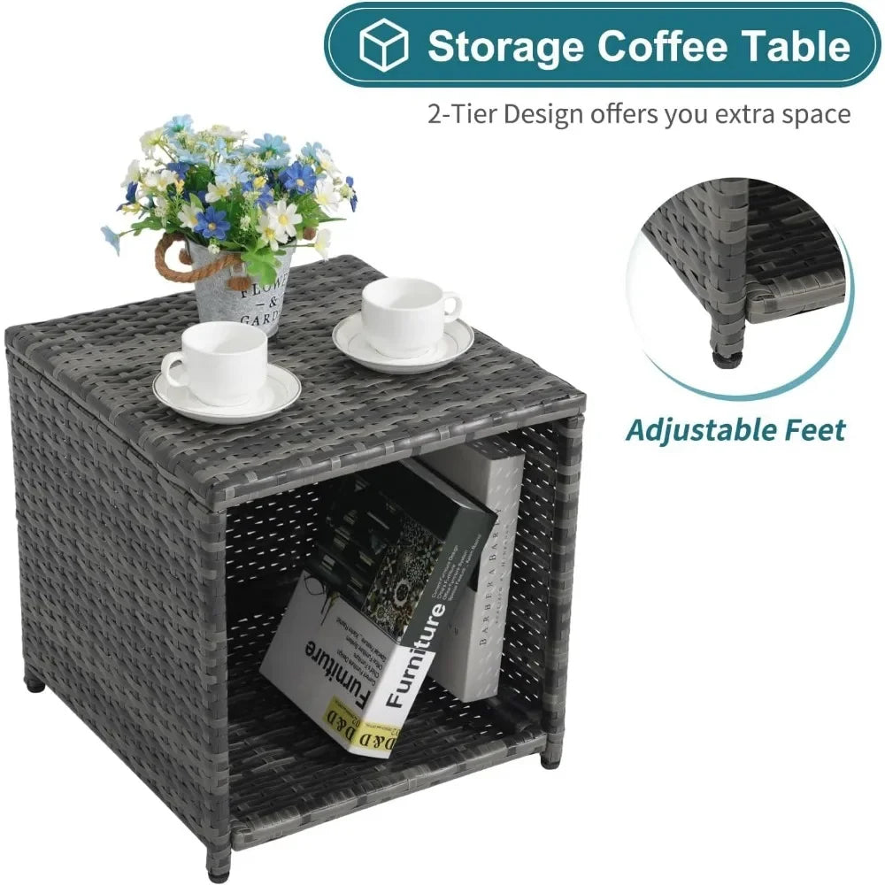 Guangbai 5 Piece Patio Furniture Set Wicker Outdoor