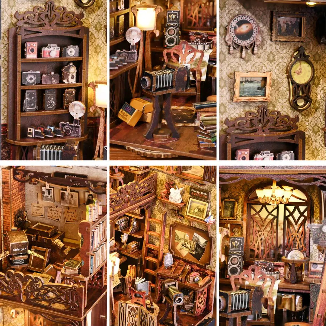 Booknook Kit DIY Wooden Puzzle Miniature House for Bookshelf Decor