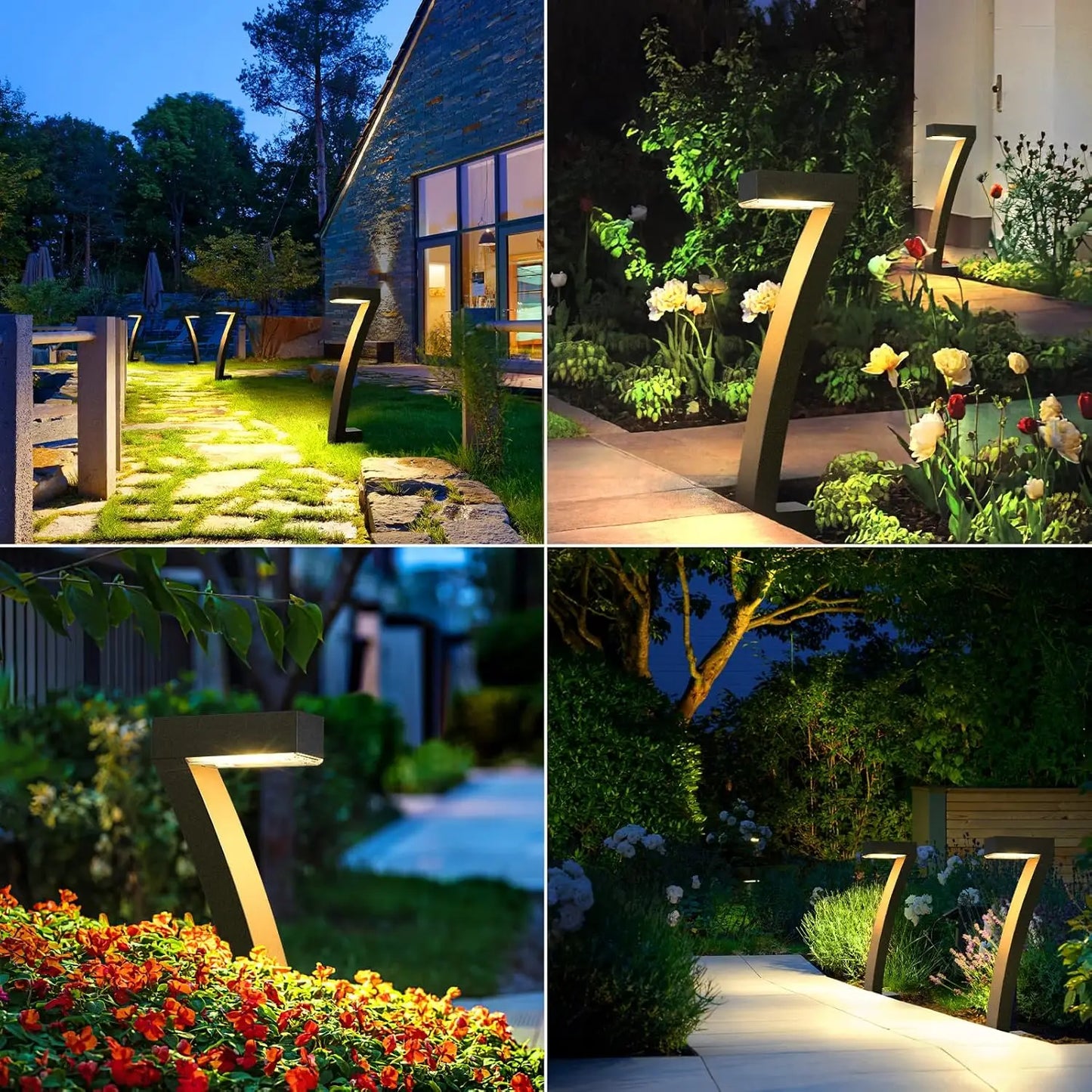 KPSTEK Solar Outdoor Lights 6 Pack Pathway Yard Garden