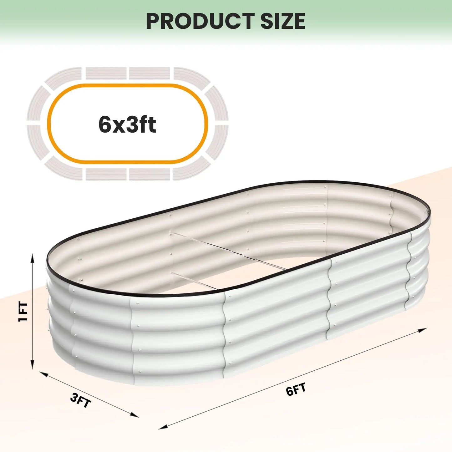 HiMISS Galvanized Steel Raised Garden Bed Two Pack Open Base