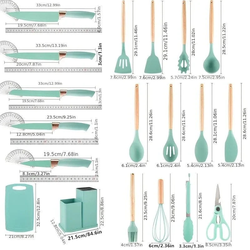 High Carbon Stainless Steel Kitchen Knife Set With Knife Holder