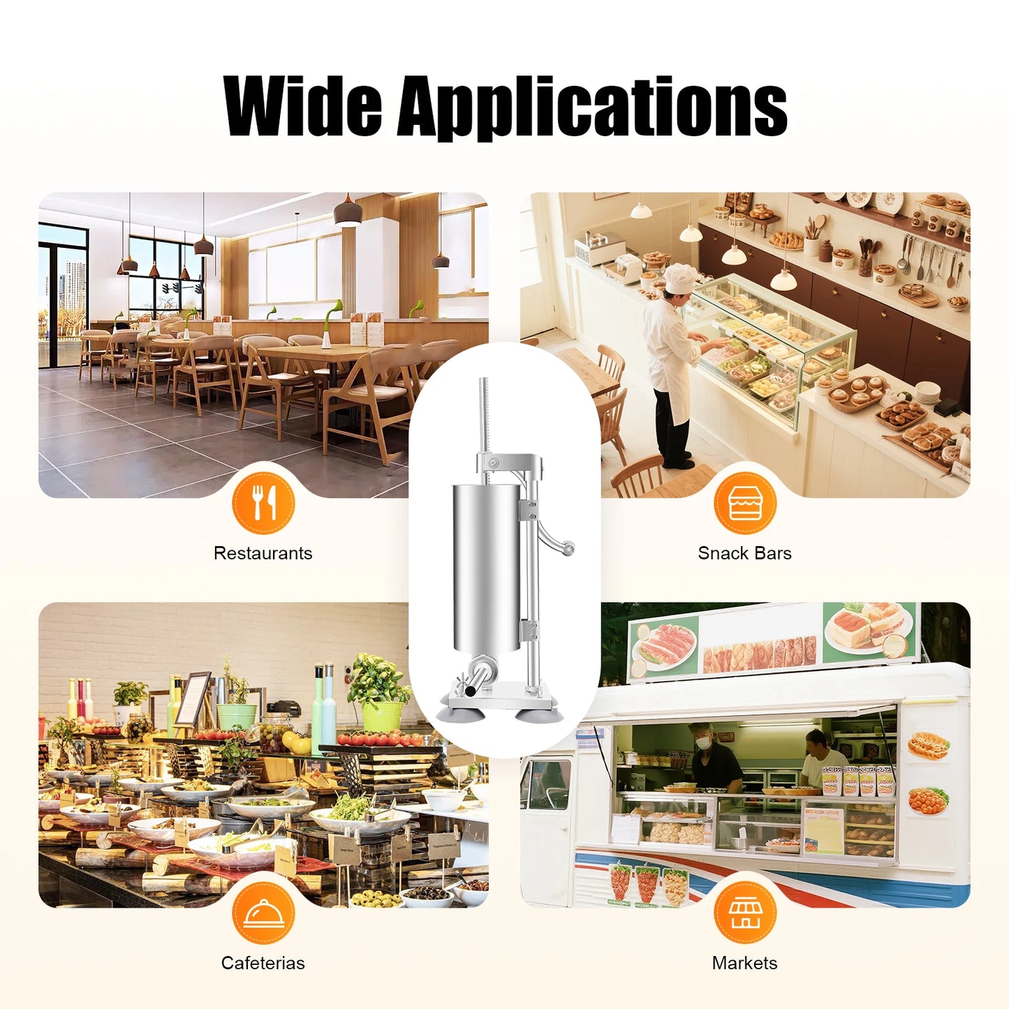 Bymaocar Vertical Manual Sausage Stuffer Stainless Steel Machine