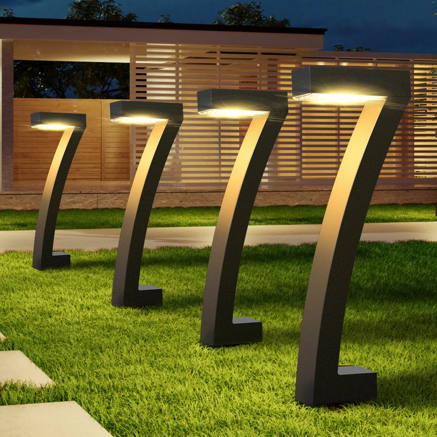 KPSTEK Solar Outdoor Lights 6 Pack Pathway Yard Garden
