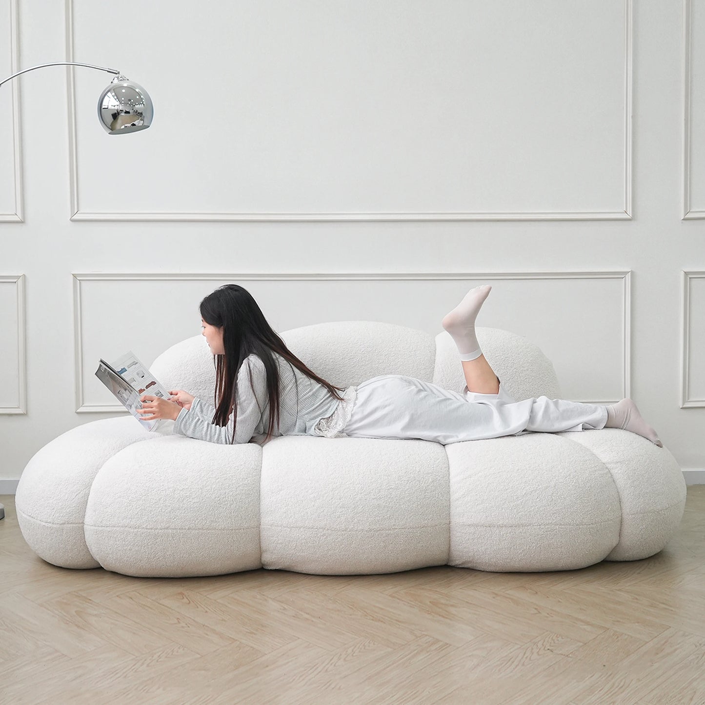 Sdorens Cloud Shaped Sofa Upholstered for Living Room Comfort