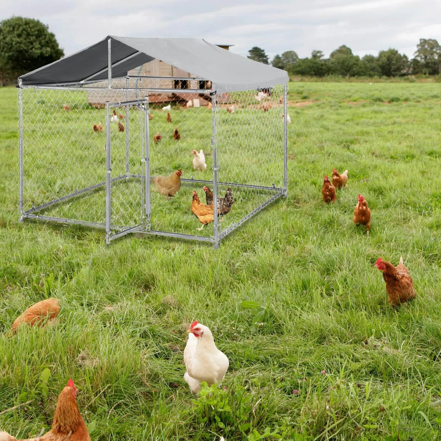 HiMISS Heavy Duty Metal Dog Kennel With Waterproof UV Cover