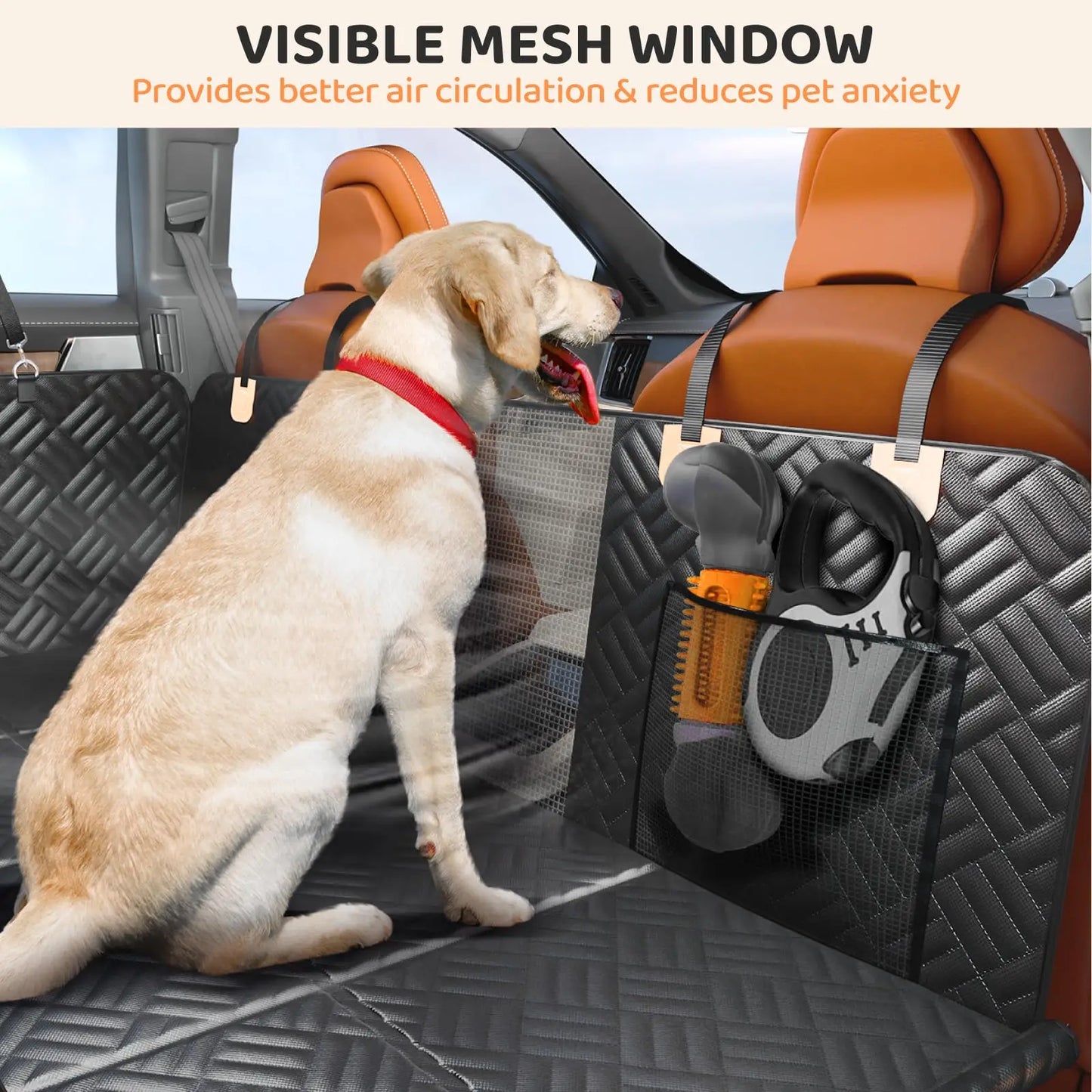 NONECN Car Rear Seat Dog Cover Hammock 400 Pound Extender