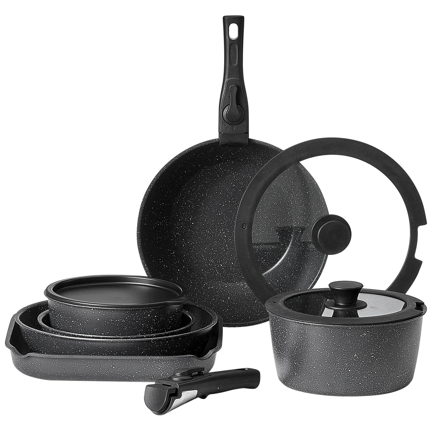 SucceBuy 17 Piece Nonstick Cookware Set Induction Compatible