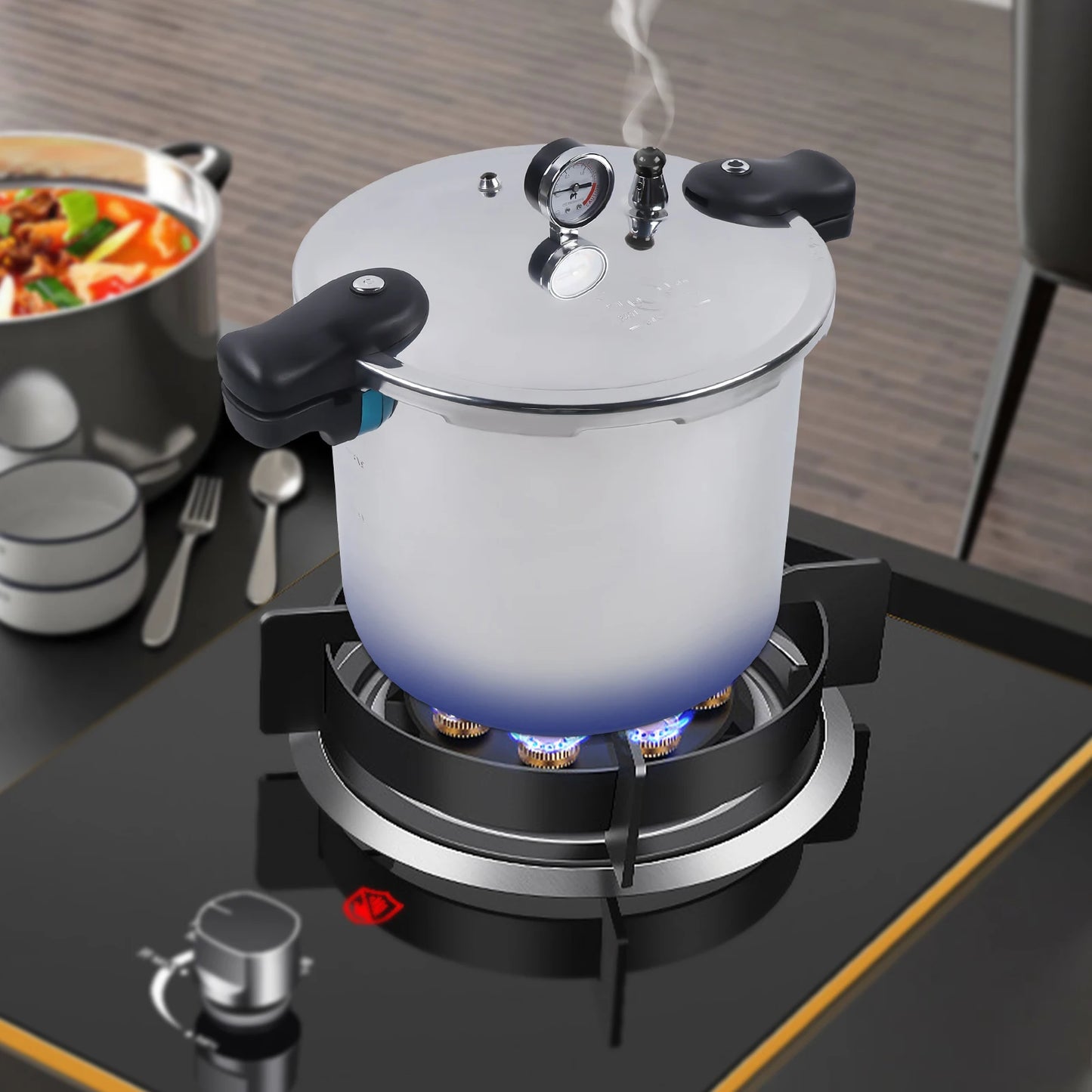 22L Thickened Explosion Proof Pressure Cooker With Gauge And Safety Valve