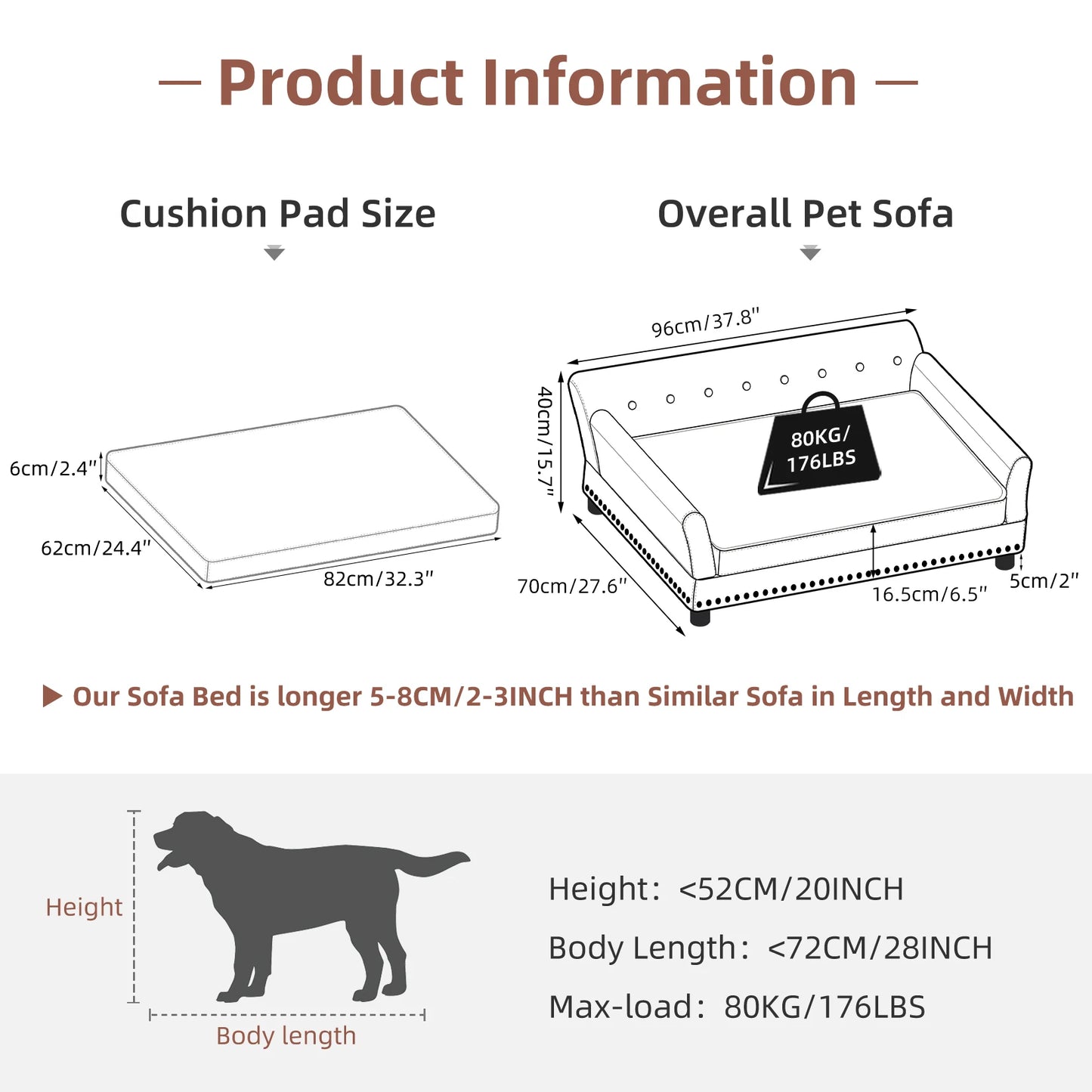 BINGOPAWCN Luxurious Dog Bed Removable Cushion PremiumGrade Microfiber Leather Cover