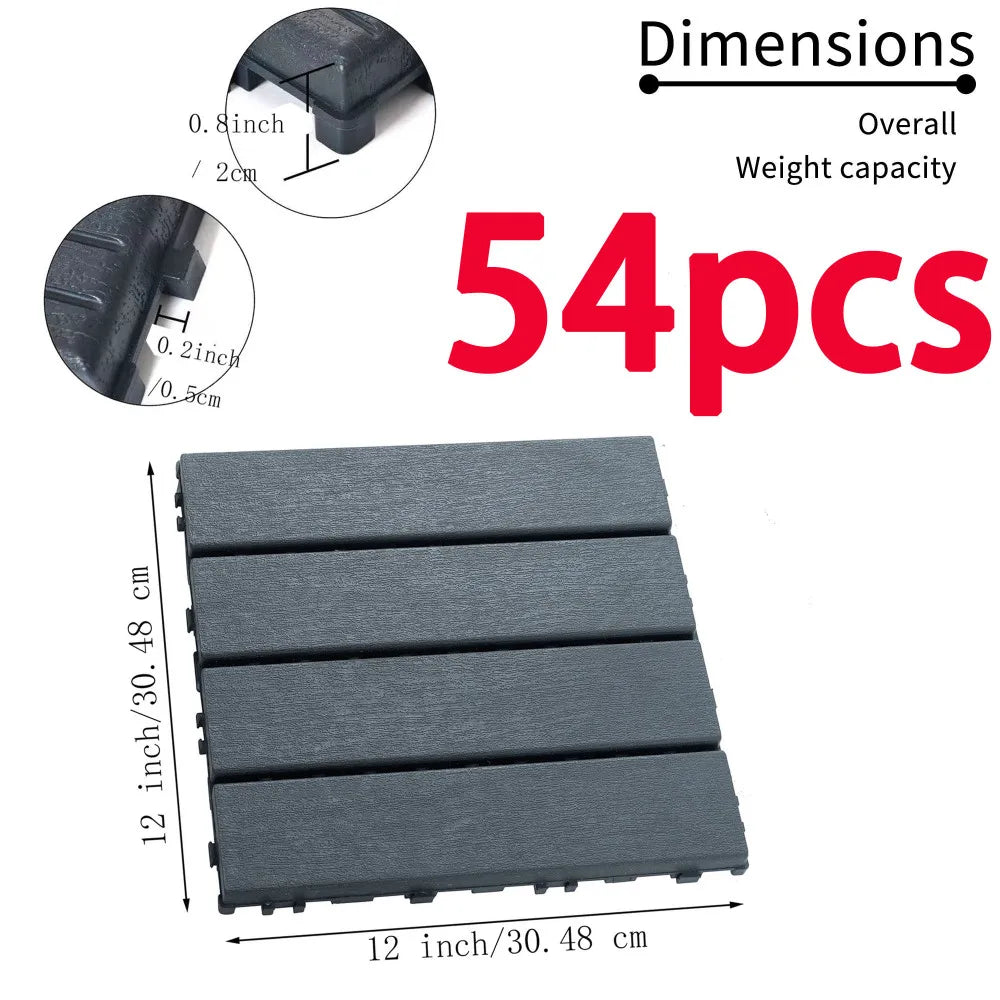 Interlocking Plastic Deck Tiles Waterproof Outdoor for Poolside and Balcony