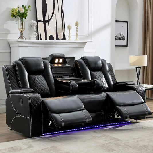 Todrani Power Reclining Sofa With Wireless Charger USB Type C