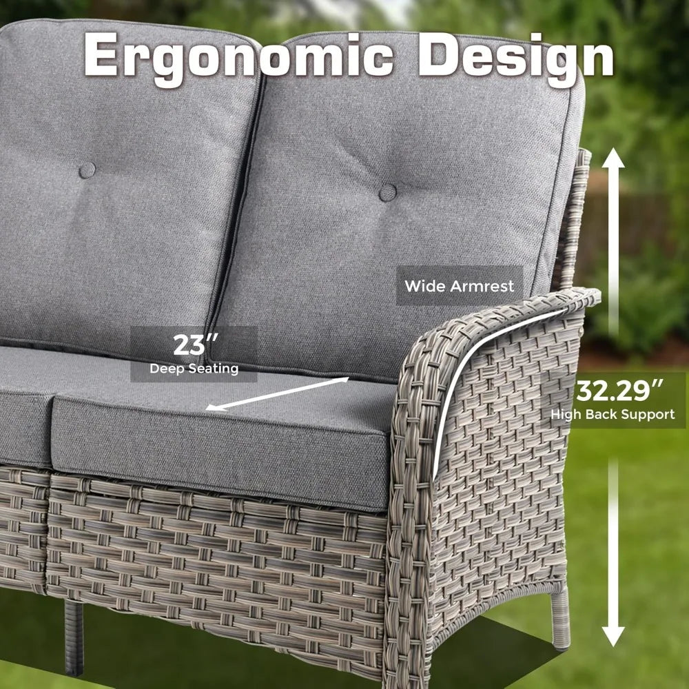 Angduo Outdoor Patio Furniture Set With Glowing Table