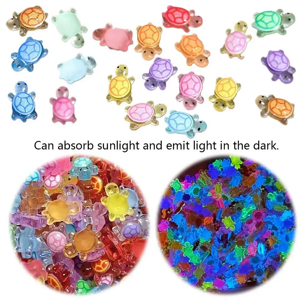 APWIKOGER Night Glow Turtle Miniatures Resin Figurines