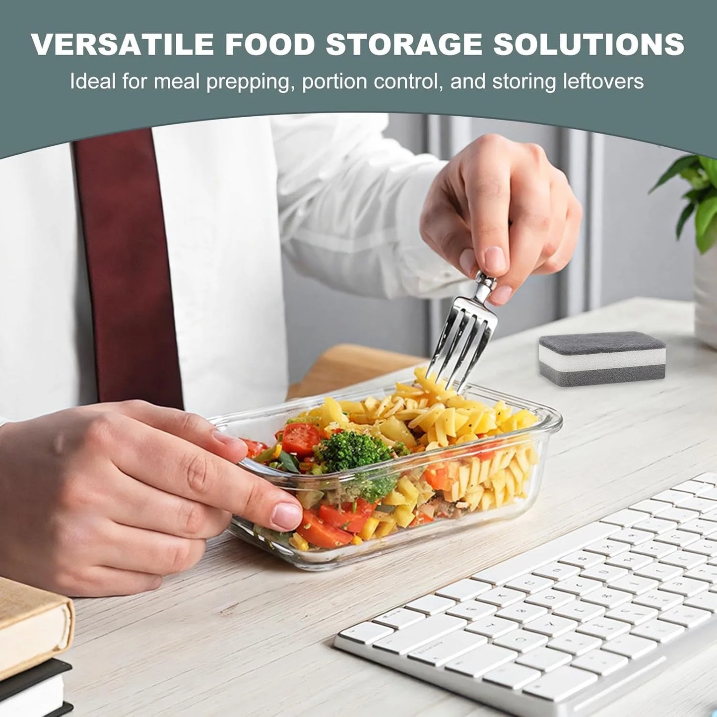 Eight Pack Airtight Borosilicate Glass Food Storage Containers