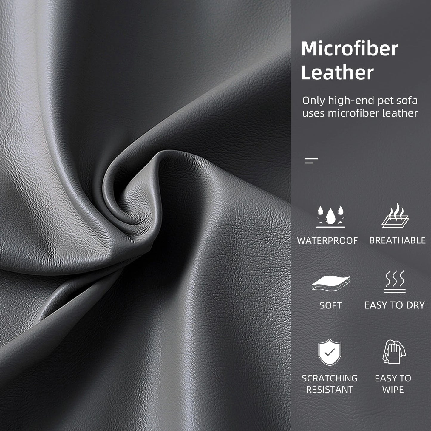 BINGOPAWCN Luxurious Dog Bed Removable Cushion PremiumGrade Microfiber Leather Cover