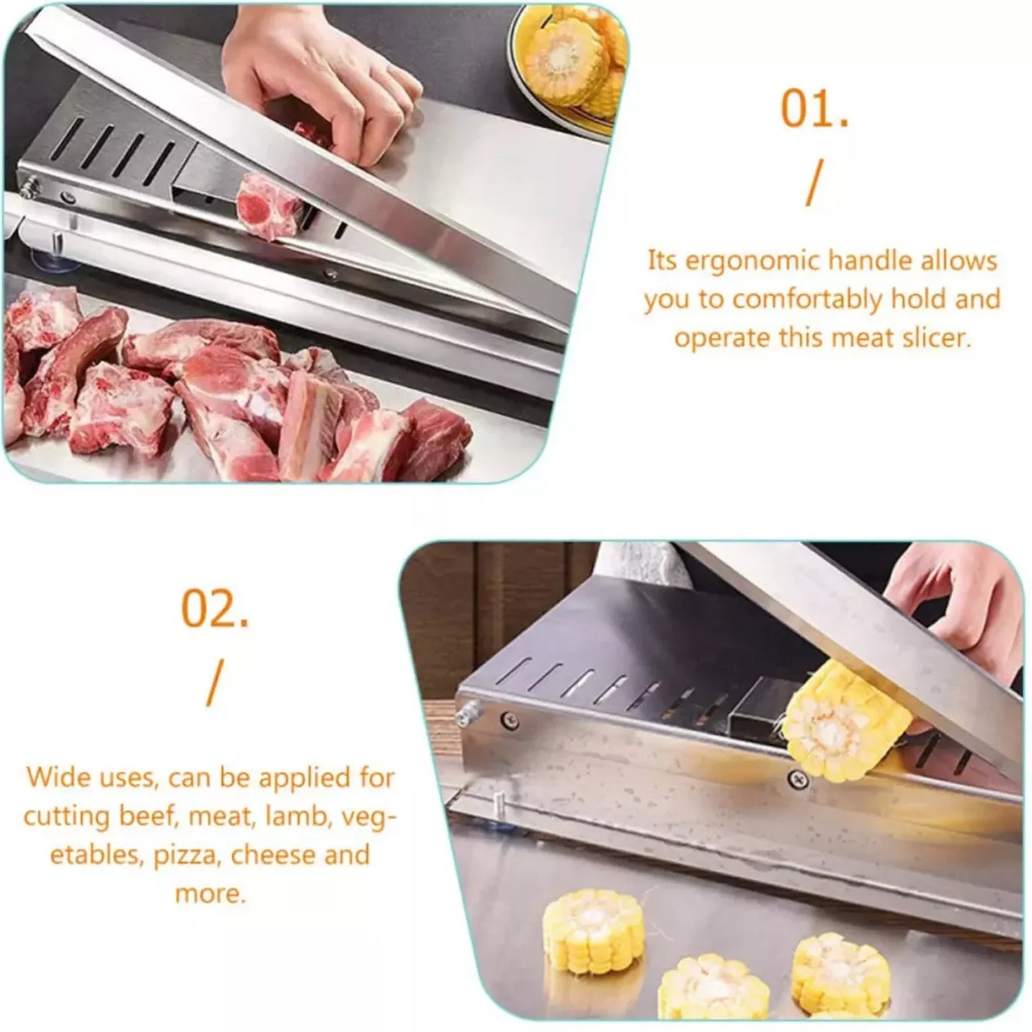 Hign-concerned Manual Meat Slicer Bone Cutter Stainless