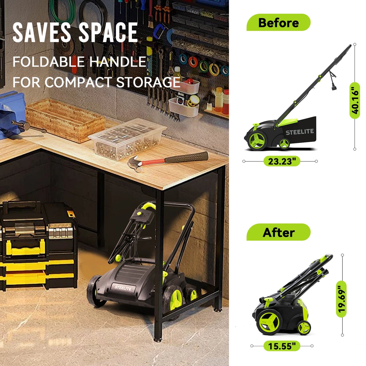 Deli 2-In-1 Electric Dethatcher And Scarifier 12-Amp Lawn Tool