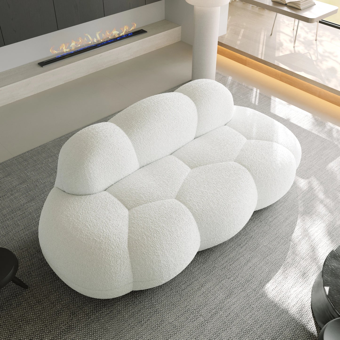 Sdorens Cloud Shaped Sofa Upholstered for Living Room Comfort