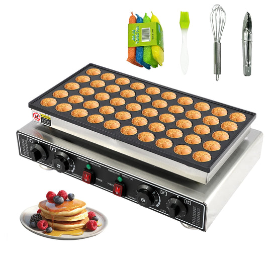 Mini Pancake Maker Machine 110V 1800W Commercial Electric Nonstick Waffle Maker