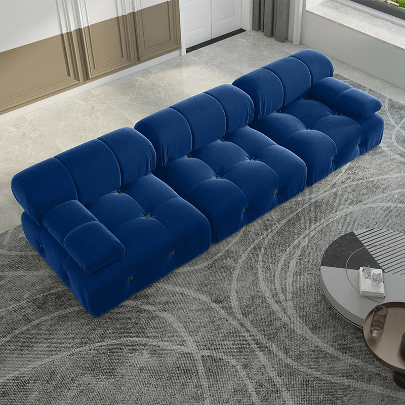 Sdorens Minimalist Velvet Modular Sectional Sofa Set 3 Seats