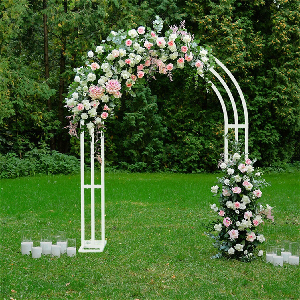 Wedding Arch Stand With Balloon Backdrop 3 Layer Metal Frame