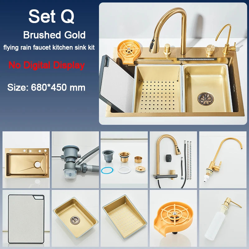 Rozin Single Slot Kitchen Sink With Faucet 304 Stainless Steel