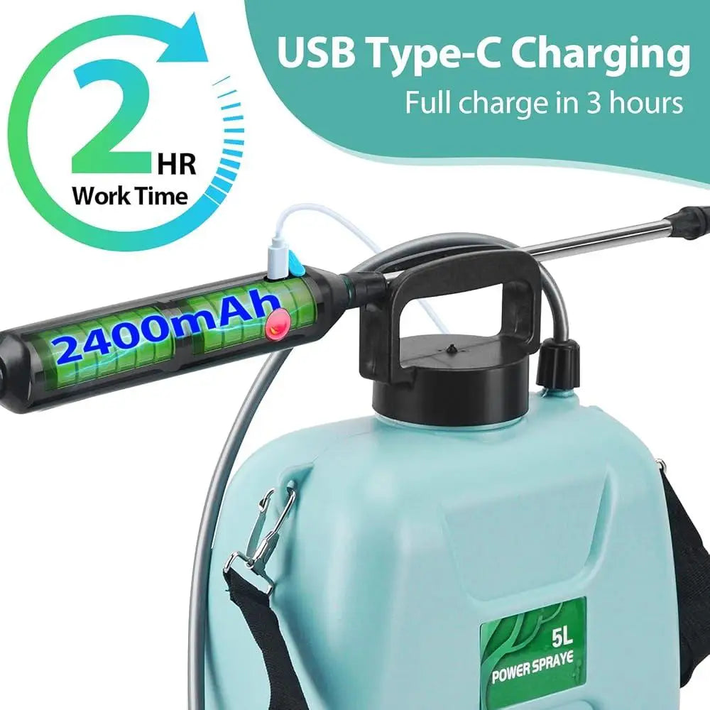 XMSJ Battery Powered Garden Sprayer USB Rechargeable