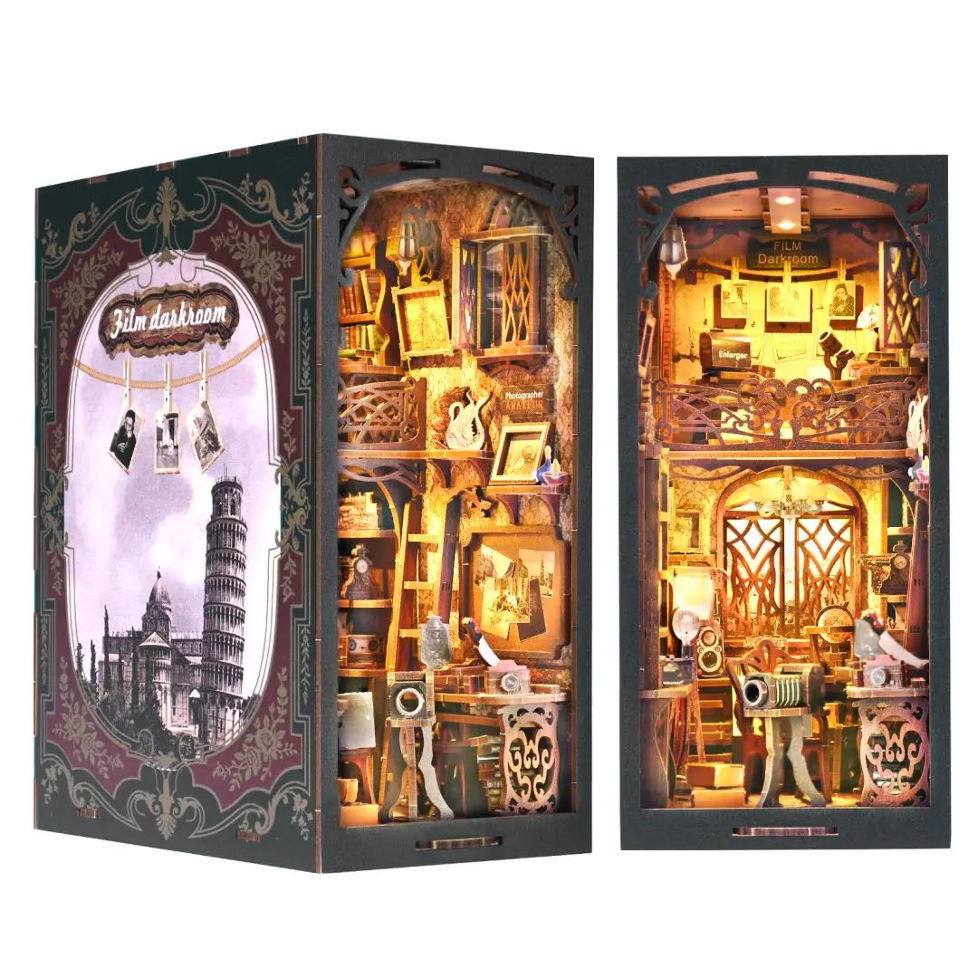 Booknook Kit DIY Wooden Puzzle Miniature House for Bookshelf Decor