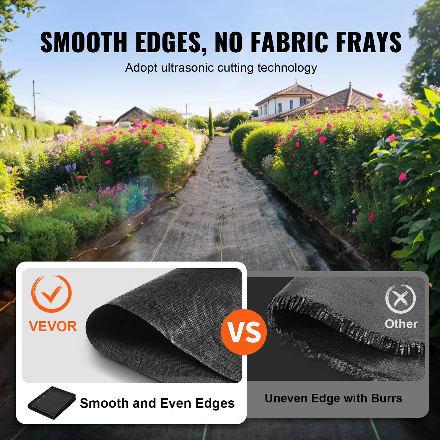 VEVOR Premium Weed Barrier Landscape Fabric 3.2oz Woven Geotextile