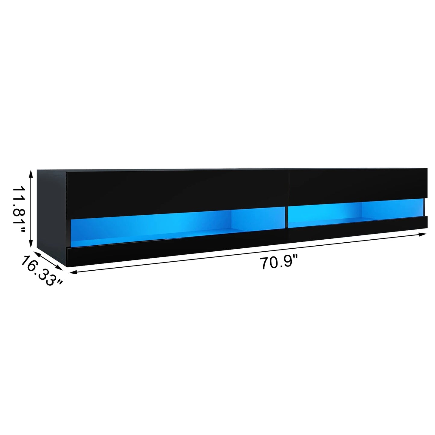 QiaoShiRen Floating TV Stand LED Wall Mount With Power Outlets