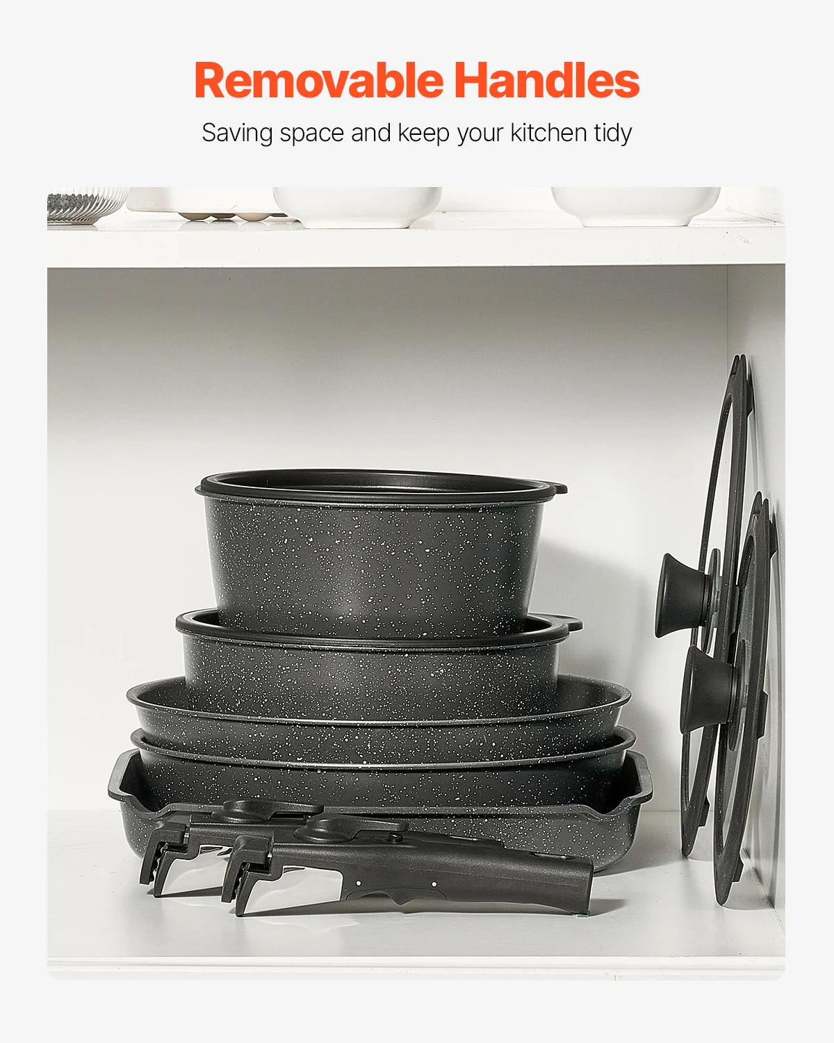 SucceBuy 17 Piece Nonstick Cookware Set Induction Compatible