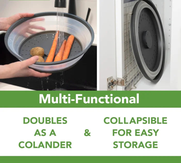 Microwave Splatter Cover Collapsible Lid Heat Resistant PP Guard