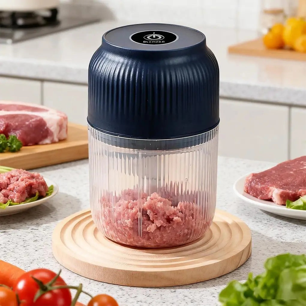 Cordless Electric Garlic Chopper With Four Sharp Blades 300ML Capacity