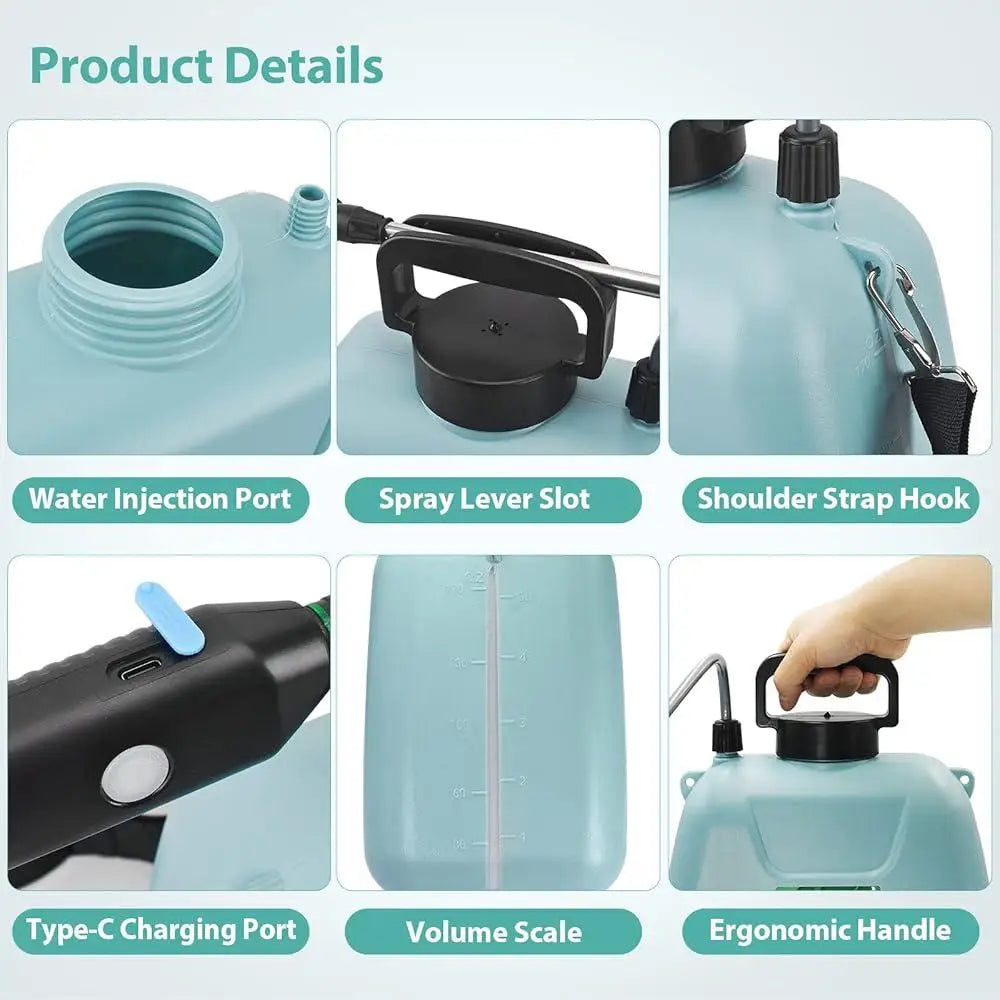 XMSJ Battery Powered Garden Sprayer USB Rechargeable