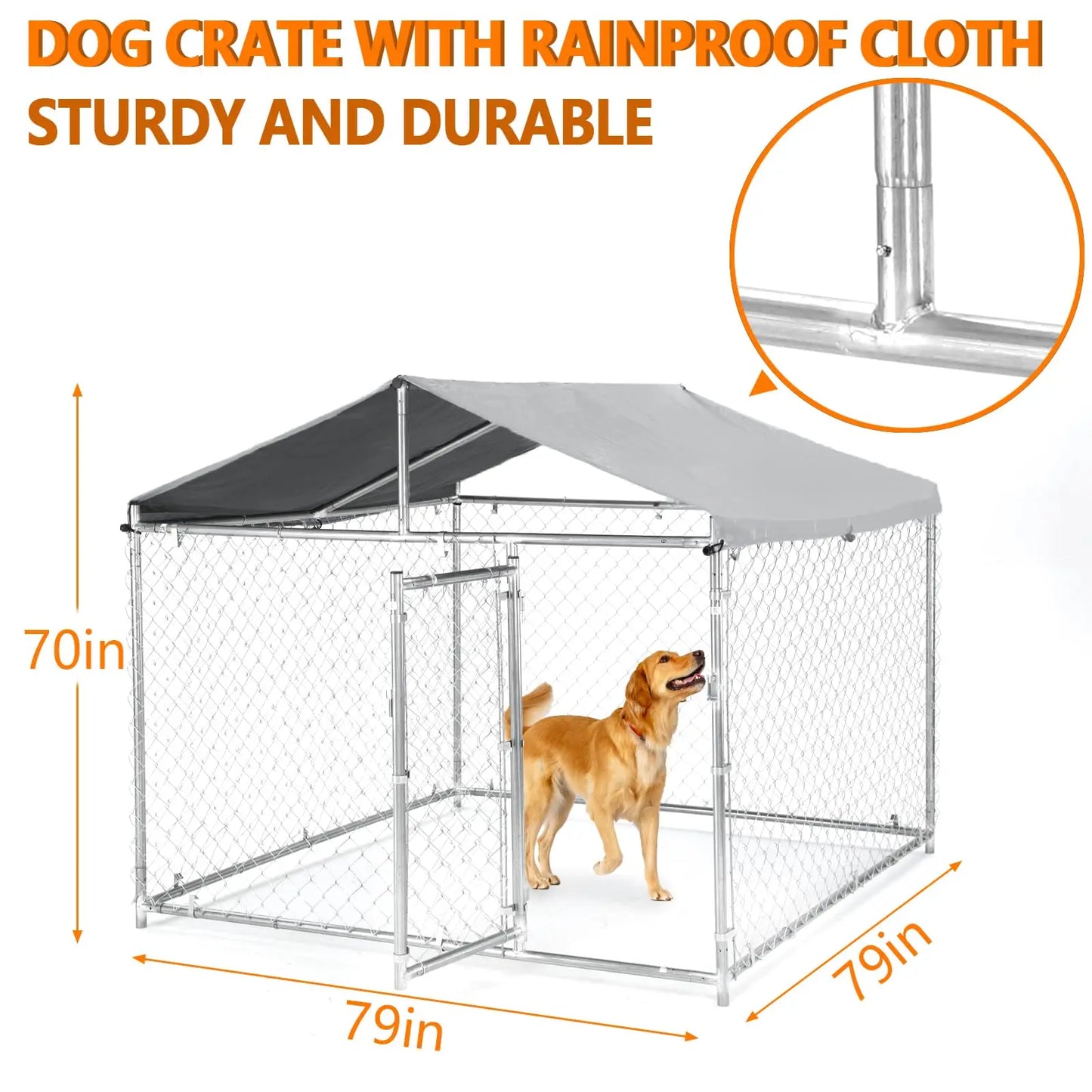 HiMISS Heavy Duty Metal Dog Kennel With Waterproof UV Cover