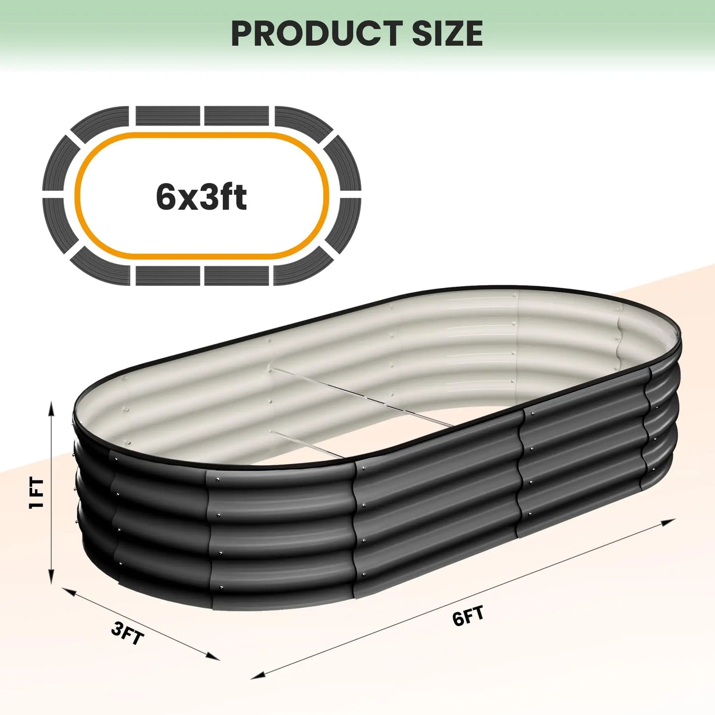 HiMISS Galvanized Steel Raised Garden Bed Two Pack Open Base