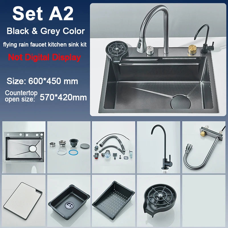 Rozin Stainless Steel Kitchen Sink With Faucet Soap Dispenser