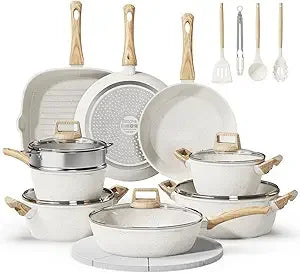 Iosn 24 Pcs Pots And Pans Set Nonstick Ceramic Cookware
