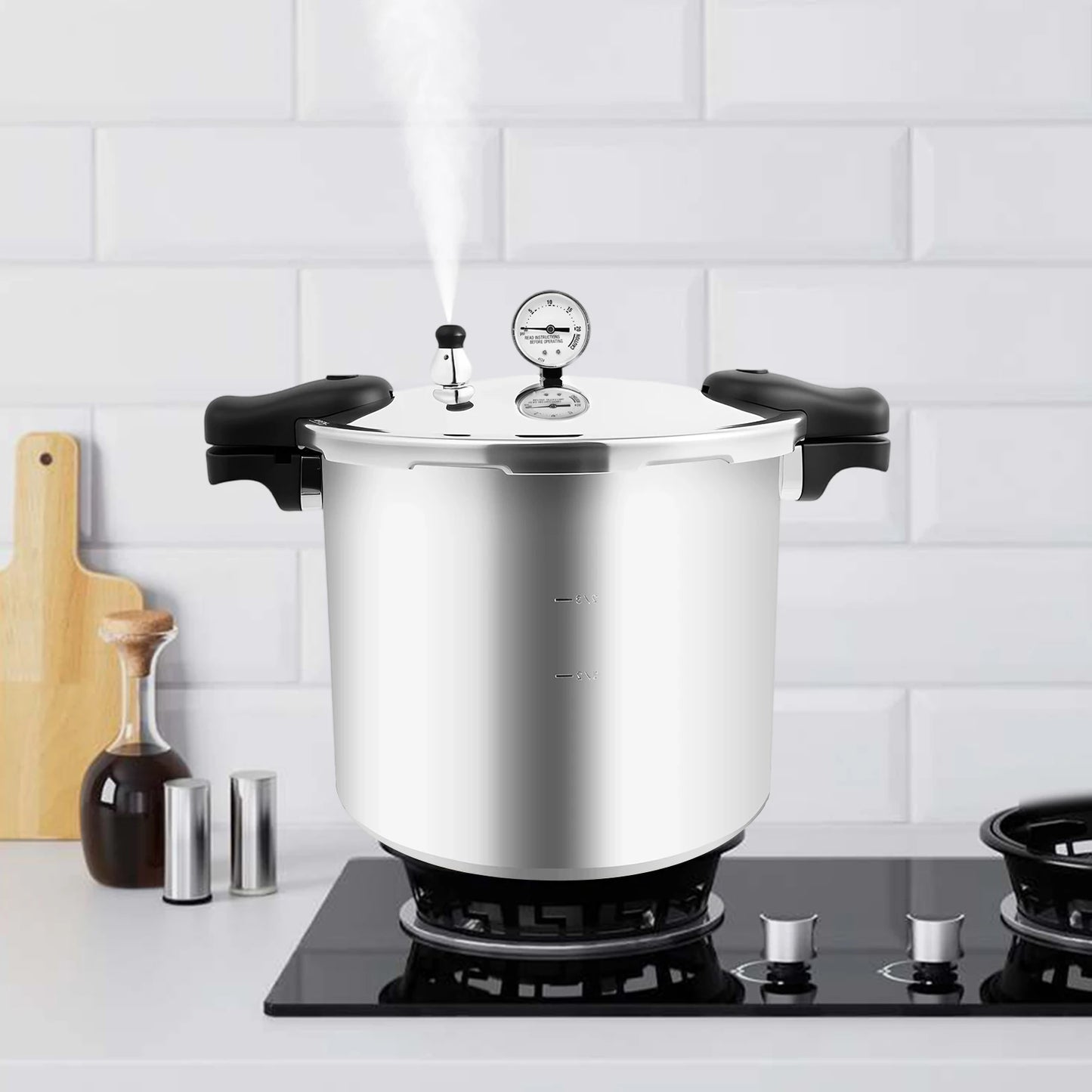 22L Thickened Explosion Proof Pressure Cooker With Gauge And Safety Valve